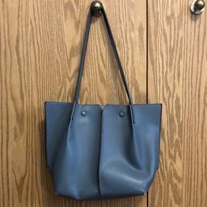 Sondra Roberts Blue Tote Bag with Structured Design
